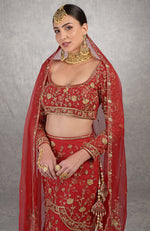 Red Lotus Zardozi Hand Embroidered Blouse