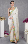Heirloom Chikankari-Parsi Gara Hand Embroidered Saree