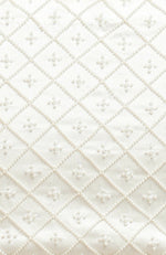 Ivory French Chantilly Lace Saree WIth Pearl Beaded Hand Embroidered Blouse