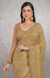 Cleopatra Gold Bead & Sequin Hand Embroidered Saree