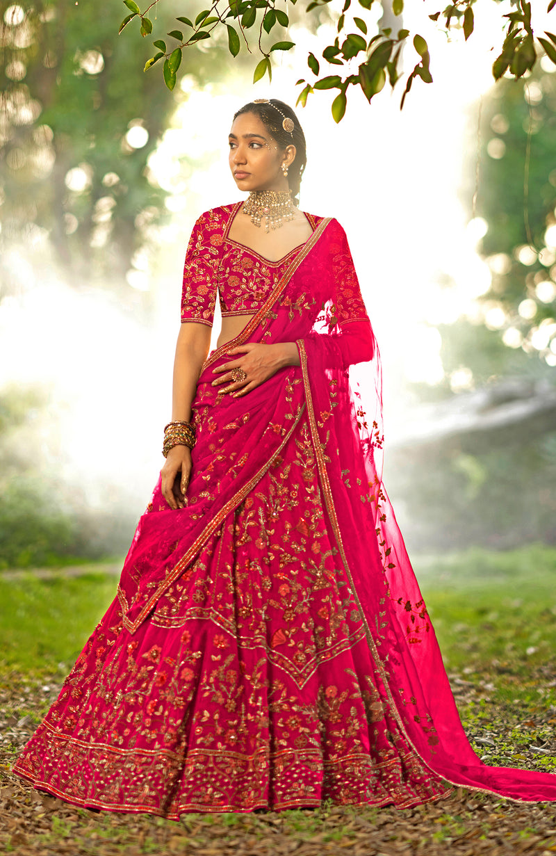 A Love Song Burgundy Wine Lehenga Set