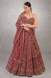 A Love Song Burgundy Wine Lehenga Set