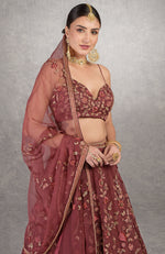 A Love Song Burgundy Wine Lehenga Set