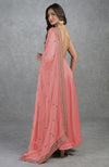 Salmon Pink Dabka Zardozi Hand Embroidered Dupatta