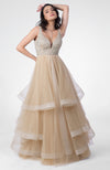Princesse Crystal Hand Embroidered Tiered Princess Gown