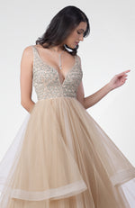 Princesse Crystal Hand Embroidered Tiered Princess Gown