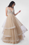 Princesse Crystal Hand Embroidered Tiered Princess Gown