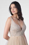 Princesse Crystal Hand Embroidered Tiered Princess Gown