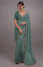 Jade Leheriya Rosegold Marori-Gota Patti Hand Embroidered Saree