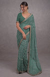 Burgundy Purple Leheriya Rosegold Marori-Gota Patti Hand Embroidered Saree