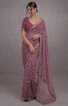Garnet Rose Leheriya Rosegold Marori-Gota Patti Hand Embroidered Saree