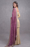 Burgundy Purple Leheriya-Tilla Dupatta With Tissue Sharara Suit