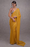 Mukaish Mustard Yellow- Multicolor Resham Dabka-Sequin-Beads & Kamdani Hand Embroidered Saree