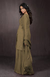 Olive - Gold Embellished Sharara Set