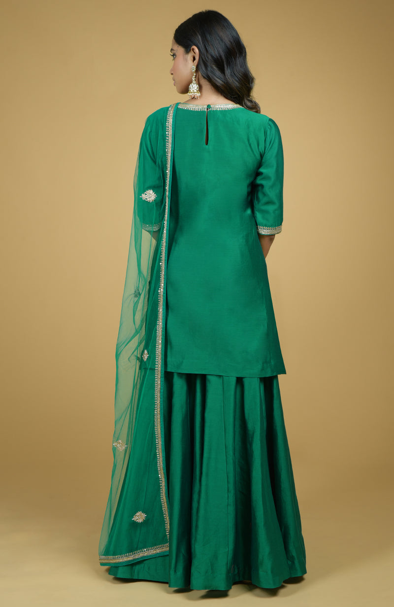 Emerald Zardozi Hand Embroidered Kurta Set