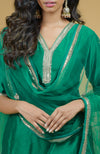 Emerald Zardozi Hand Embroidered Kurta Set