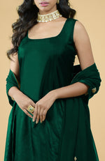 Emerald Green Zardozi Dabka Hand Embroidered Sharara Set