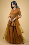 Scarlet Red Beads Zardozi Hand Embroidered Sharara Set
