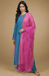 Mustard & Magenta Organza Kurta Set