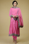 Carnation Pink Kashmiri Kashidakari Hand Embroidered Suit