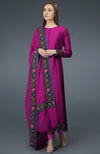 Orchid Kashmiri Kashidakari Hand Embroidered Pure Raw Silk Suit