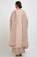 Oyster Pink Hand Embroidered Gota Patti Work Dupatta