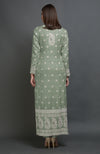 Desert Sage Chikankari Embroidered Jacket Suit