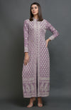 Elderberry Chikankari Embroidered Jacket Suit