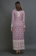 Elderberry Chikankari Embroidered Jacket Suit