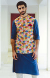 Multicolor Floral Embroidered Silk Bandi Jacket