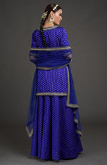 Royal Blue Benarasi Weave Zardozi Dupatta