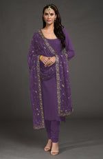 Amethyst Mukaish- Zardozi Embroidered Kurta Set