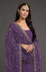 Amethyst Mukaish- Zardozi Embroidered Kurta Set