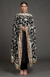 Masterpiece Teal Floral Parsi Gara Hand Embroidered Dupatta