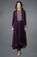 Cabernet Kashmiri Kashidakari Hand Embroidered Kalidaar Kurta Set