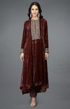 Cabernet Kashmiri Kashidakari Hand Embroidered Kalidaar Kurta Set