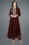 Cabernet Kashmiri Kashidakari Hand Embroidered Kalidaar Kurta Set