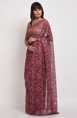 Desert Rose French Chantilly Lace Saree Set