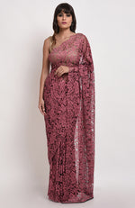 Desert Rose French Chantilly Lace Saree Set