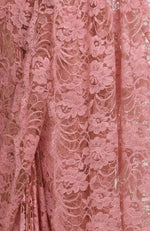 Peach Rose French Chantilly Lace Saree Set