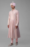 Pale Pink Chikankari Embroidered Angrakha Kurta Set