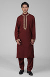 Classic Black Kashmiri Tilla Hand Embroidered Kurta Set