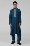 Classic Black Kashmiri Tilla Hand Embroidered Kurta Set