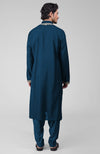 Teal Kashmiri Tilla Hand Embroidered Kurta Set
