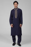 Teal Kashmiri Tilla Hand Embroidered Kurta Set