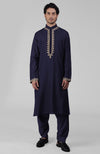 Classic Black Kashmiri Tilla Hand Embroidered Kurta Set