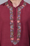 Majestic Maroon Kashidakari Embroidered Kurta
