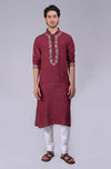 Majestic Maroon Kashidakari Embroidered Kurta