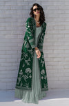 Emerald Green Parsi Gara Embroidered Jacket Set