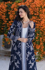 Maroon Parsi Gara Embroidered Jacket Set